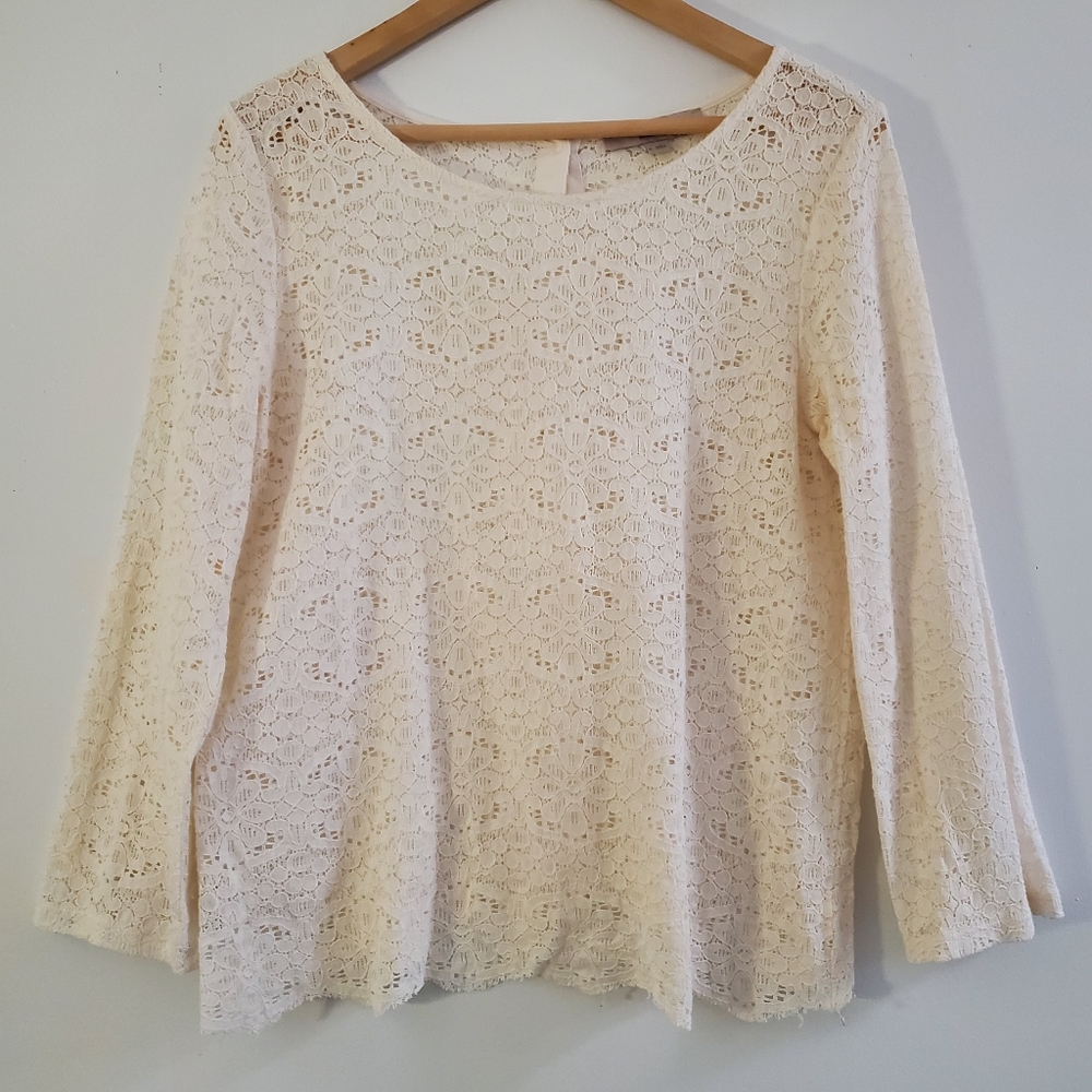🌹LOFT Gorgeous Cream/White Lace Blouse